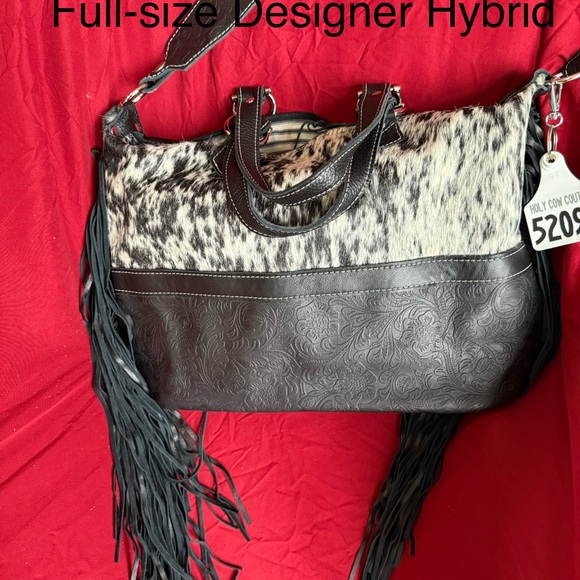 Holy Cow Couture Handbags - Holy Cow Full-size like new $185 Designer Hybrid Black and Black Fringe Bag